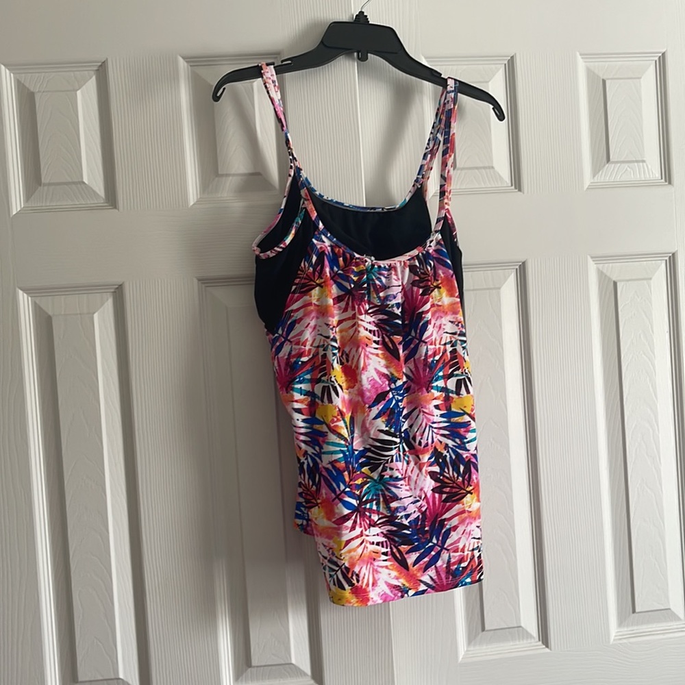 Zelos Floral Blouson Tankini Top XL